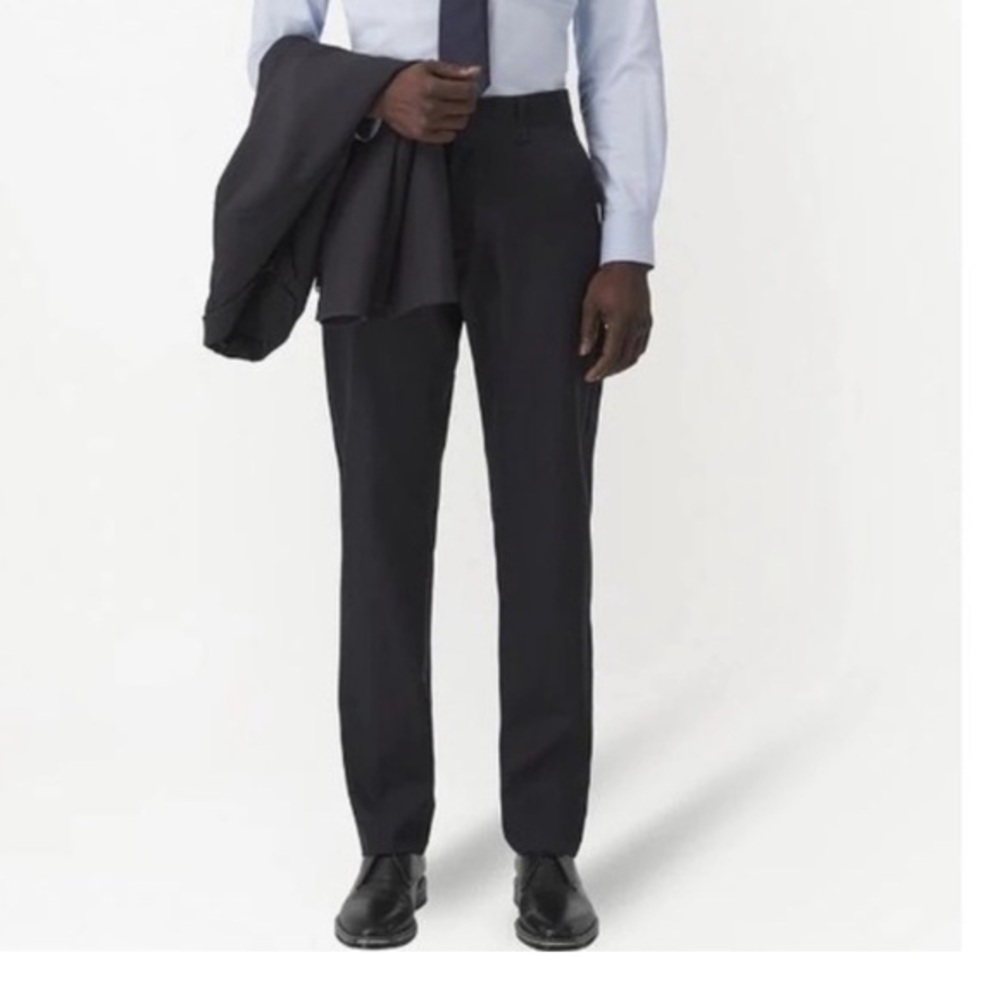 NEW BURBERRY Mens Classic Fit Grey Wool Dress Pants